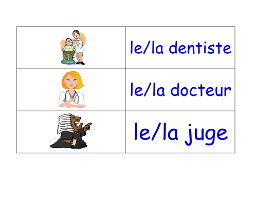 Jobs in French Flashcards (100+ French Jobs Flash Cards)