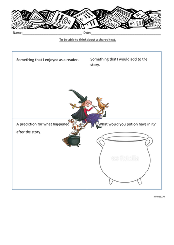 Question grid for group reading Room on the Broom