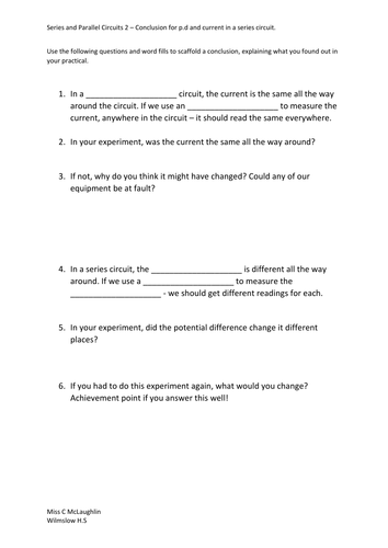 Series and Parallel Circuits