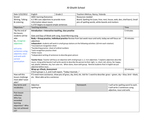 ADEC Grade 2 Term 2 English planning & resources Abu Dhabi Education Council