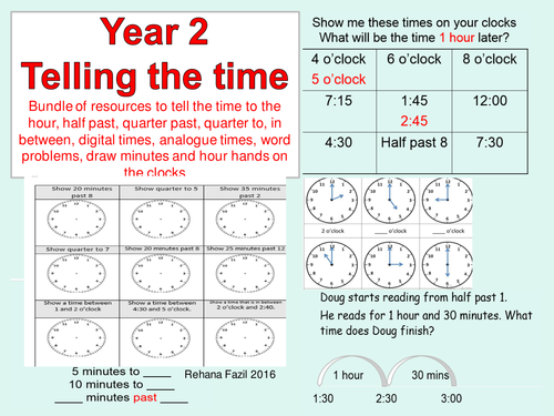 Telling the time Year 2