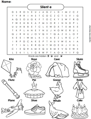 Silent e/ Magic e/ Bossy e Word Search | Teaching Resources