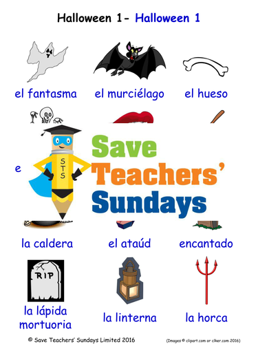 Halloween in Spanish Worksheets, Games, Activities and Flash Cards (with audio) (1)