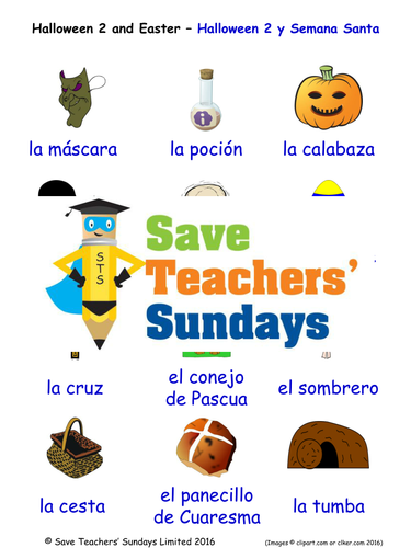 Halloween and Easter in Spanish Worksheets, Games, Activities and Flash Cards (with audio) (2)