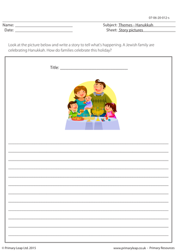 Hanukkah Worksheet: Story Picture