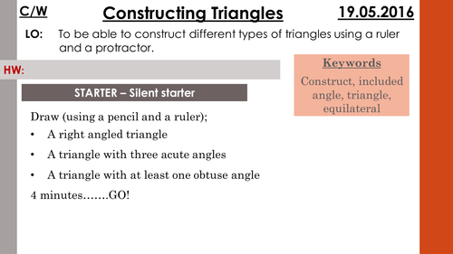 Constructing ASA and SAS triangles