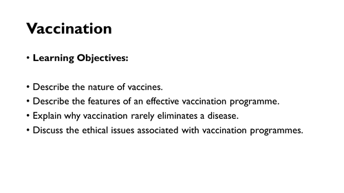 AQA A Level Biology Vaccination PowerPoint