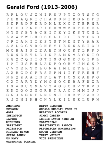Gerald Ford Word Search
