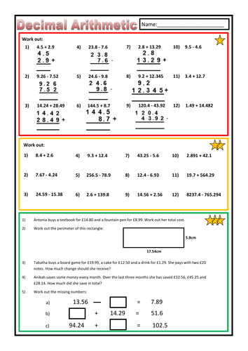 decimal-addition-and-subtraction-worksheet-teaching-resources