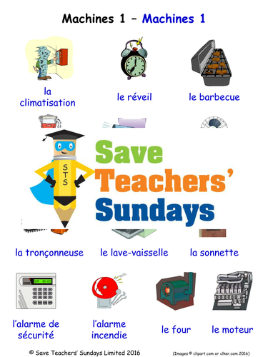 Machines in French Worksheets, Games, Activities and Flash Cards (with audio) (1)