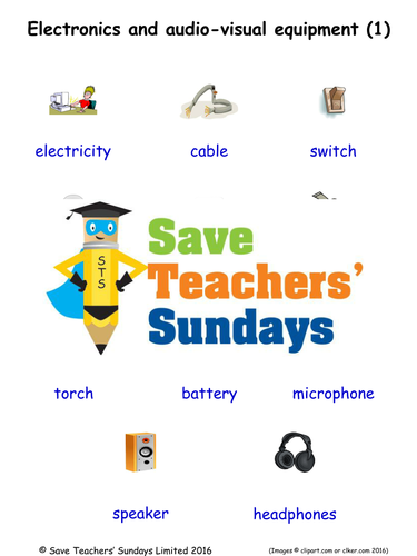 electronics audio visual equipment eal esl worksheets games more with audio 1 teaching resources