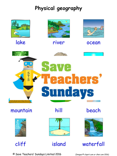 Physical Geography EAL/ESL Worksheets, Games, Activities and Flash Cards (with audio)