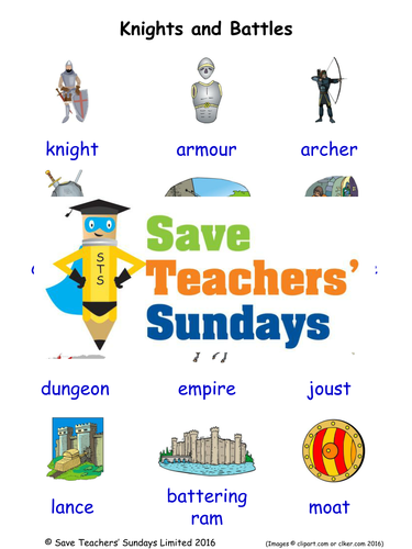 Knights and Battles EAL/ESL Worksheets, Games, Activities and Flash Cards (with audio)