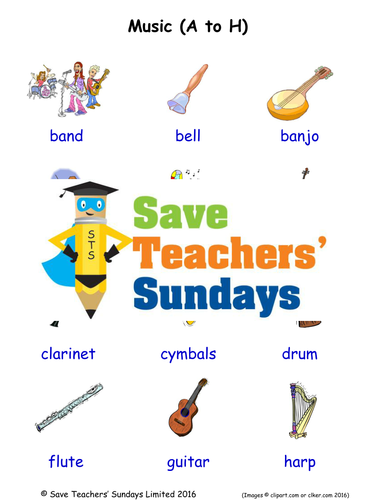 Musical Instruments EAL/ESL Worksheets, Games, Activities and Flash Cards (with audio) (1)