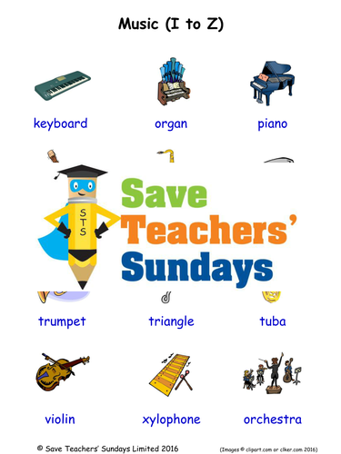 Musical Instruments EAL/ESL Worksheets, Games, Activities and Flash Cards (with audio) (2)