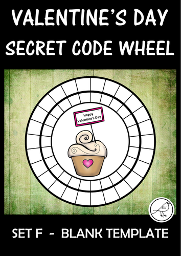 Valentine's Day - Secret Code Wheel - blank template