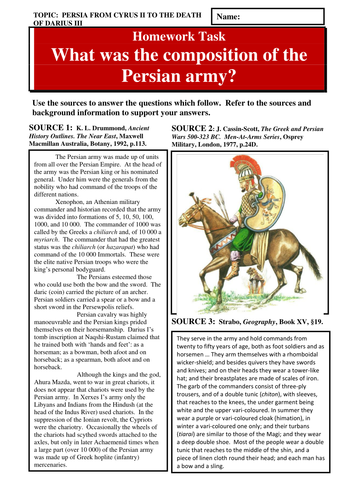 What was the composition of the Persian army?