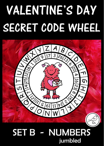 Secret Code Wheel - Valentine's Day - (numbers jumbled)
