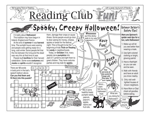 Spooky, Creepy Halloween Two-Page Activity Set