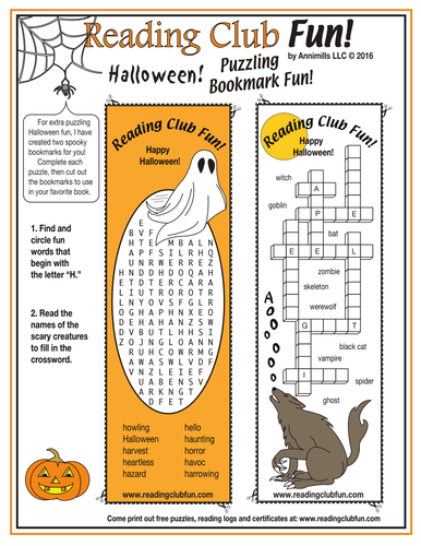 Halloween Puzzling Bookmarks