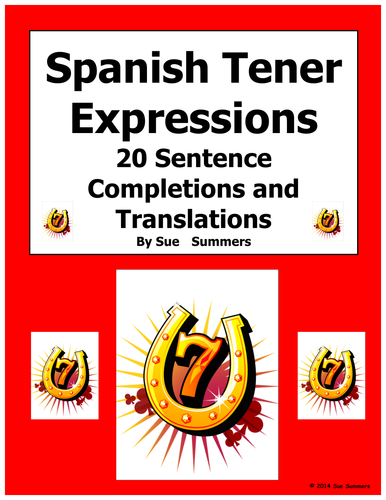 Spanish Tener Expressions with Ir A + Infinitive Sentence Completions Worksheet