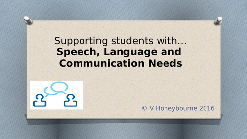 Staff CPD:  An introduction to speech, language and communication needs