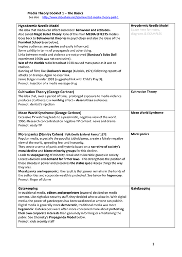 Media Studies A-Level Theory Booklet Year 1