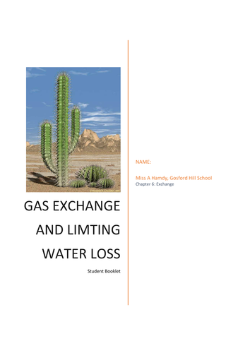 AQA A level biology 2015 gas exchange and limiting water loss booklet