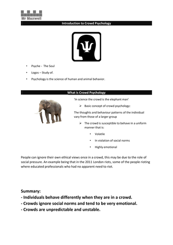 Crowd Psychology: Freud and Le Bon