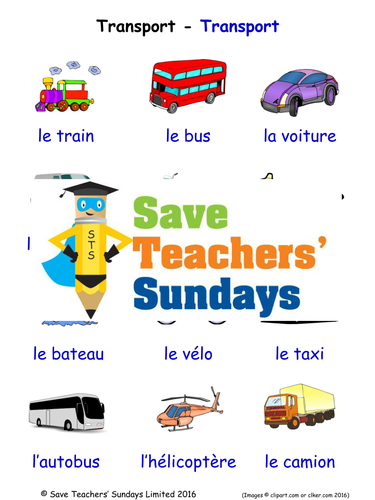 Transport in French Worksheets, Games, Activities and 