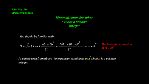 Binomial expansion
