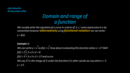 The domain and the range of functions