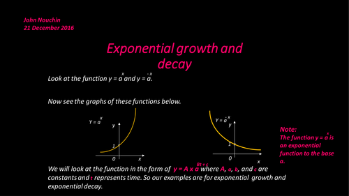 Exponential growth and decay