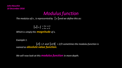 Modulus function