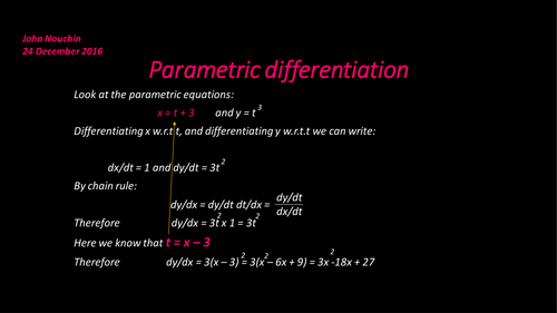 Parametric differentiation.