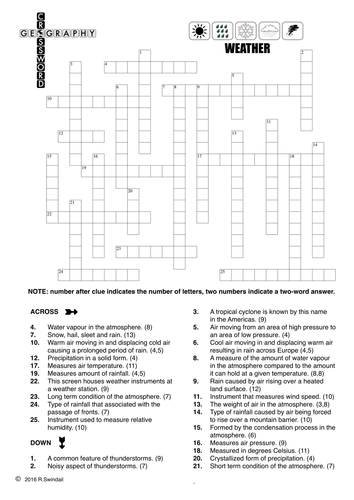 Weather Crossword Puzzle