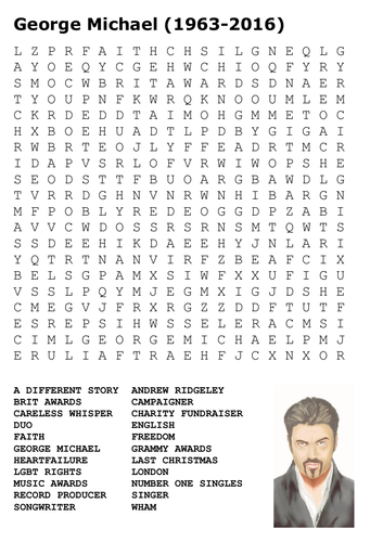 George Michael Word Search