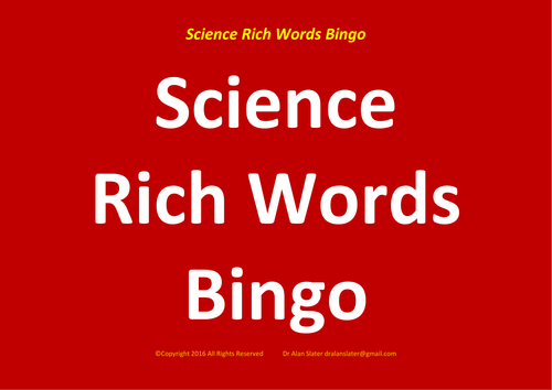 Science Rich Words Activity