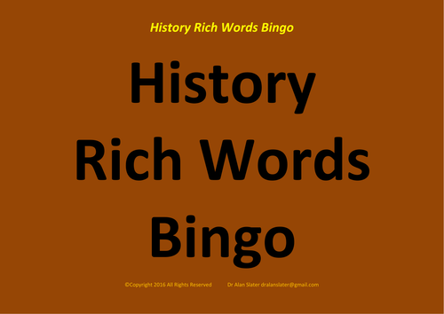 History Rich Words Activity