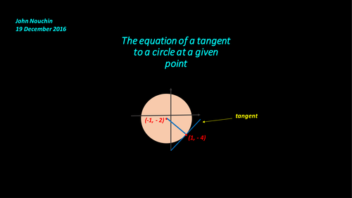 The equation of a tangent to a circle