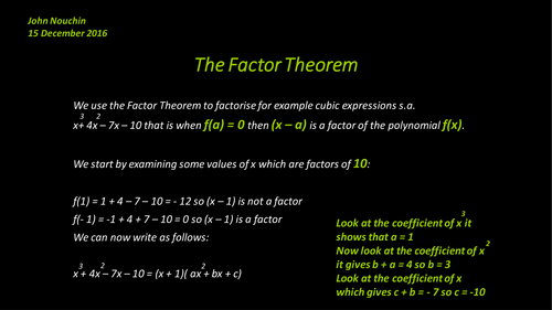 The Factor Theorem