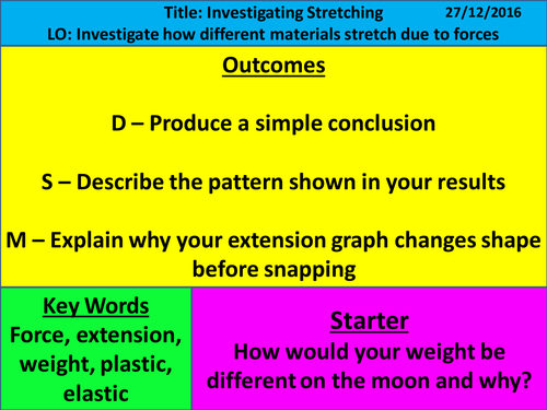 Forces Lesson 4: Plastic and Elastic Stretching- KS3 Exploring Science