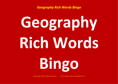Geography Rich Words Activity