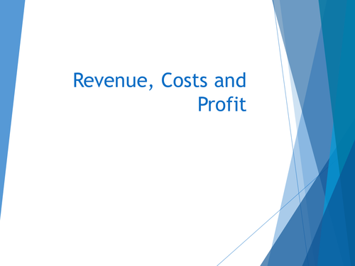 Revenue, Costs and Profit