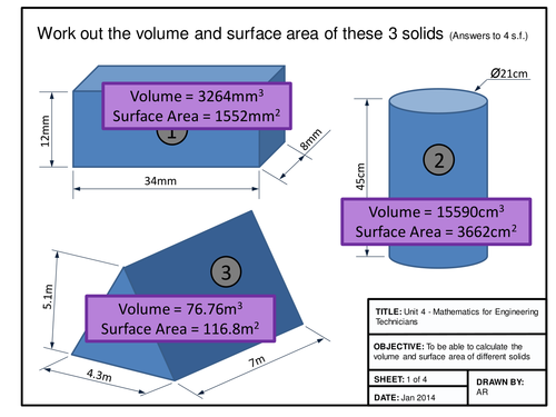 Maths for Engineers - Volume and Surface Area
