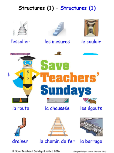 Structures in French Worksheets, Games, Activities and Flash Cards (with audio) 1