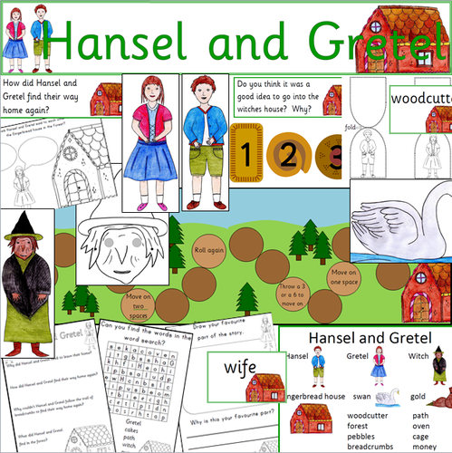Hansel and Gretel story resource pack- story sack, fairy tales