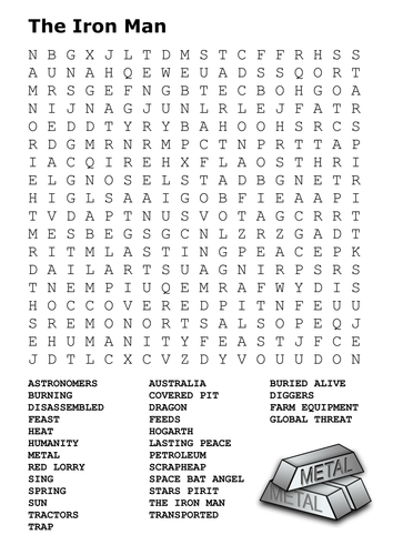 The Iron Man Word Search
