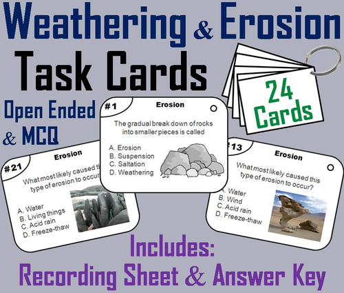 Weathering and Erosion Task Cards