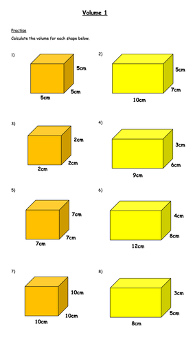 Calculating Volume Worksheet (Year 6) Teaching Resources